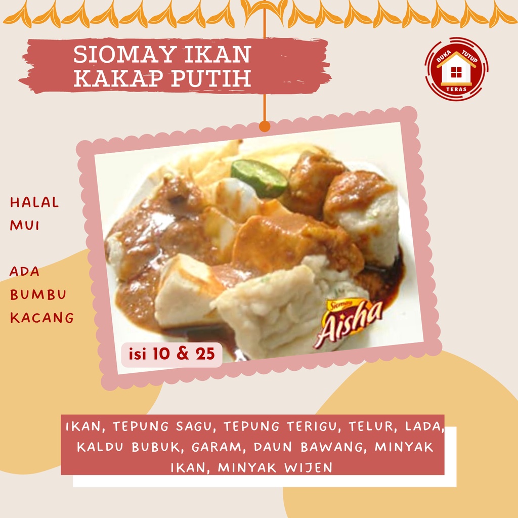 Siomay Frozen Food Kukus Ikan Kakap Putih - Frozen food - siomay isi 10 Makanan Beku