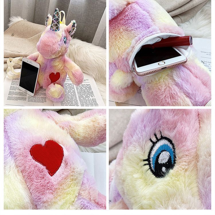 TAS RANSEL BONEKA UNICORN KUDA PONY HORSE PINK RAINBOW BACKPACK ANAK DEWASA IMPOR
