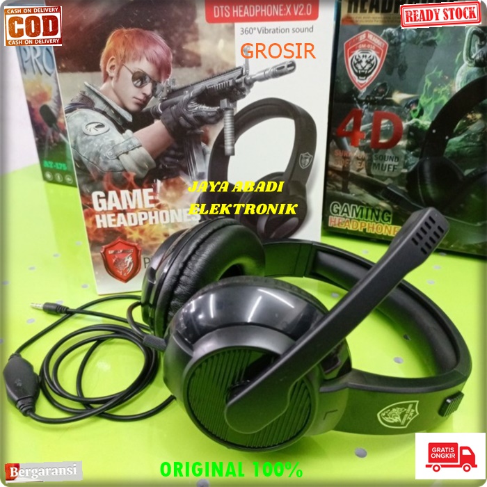 J314 ASLI HEADSET HEADPHONE BANDO YOUTUBER GAMING HANDSFREE CALL GAME HEADPHONES KABEL KOMPUTER