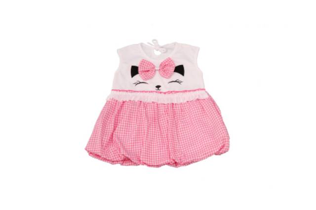 Dress Balon Bayi Kitty/Gaun Bayi/Terusan Bayi/Baju Pesta Anak Perempuan