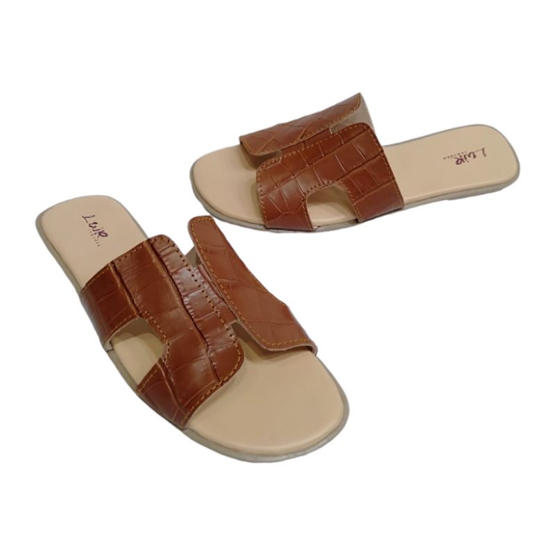 LWR leather Sandal Wanita Kulit Asli Warna Hijau