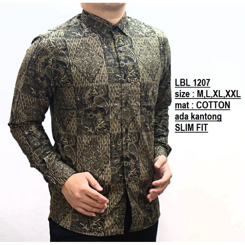 BAJU BATIK PRIA SLIM FIT HEM BATIK PRIA SLIM FIT LENGAN PANJANG LBL238
