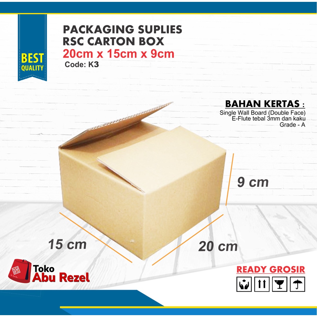 Kardus Box Karton K3 Uk. 20x9x15 cm Cocok untuk Packing Online Shop murah dan berkualitas