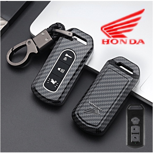 3tombol Carbon ABS Penutup Kunci Motor Case Shell Set Holder Untuk Honda Pcx125 150 SH125 SH300 2016 2017 2018 2019 2020 Super Cub125 Motor Scooter 3tombol Smart Key
