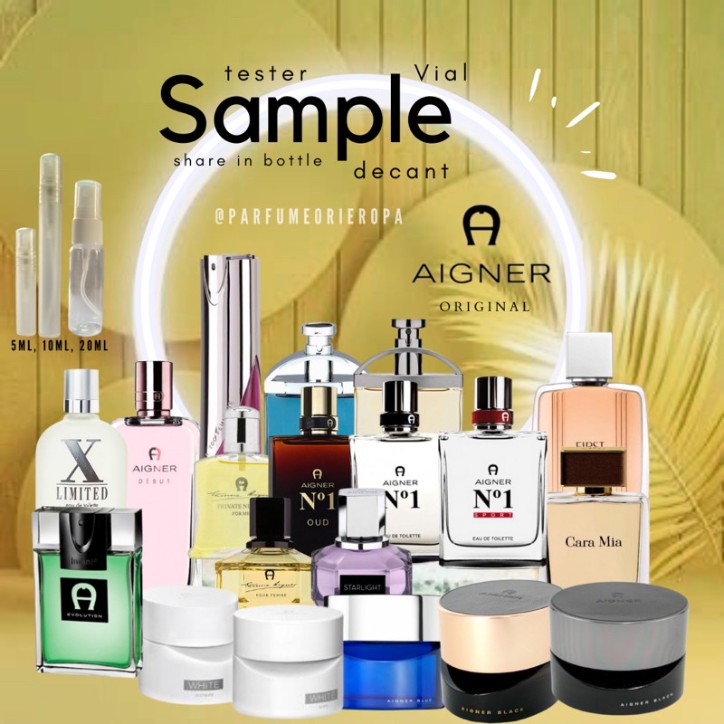 Parfum Pria Wanita Aigner Original Sample tester vial decant parfume tahan lama minyak wangi perawat