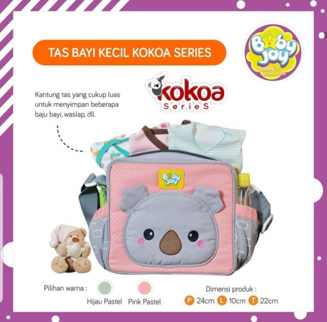 Baby Joy Tas Bayi Kecil Diaper Bag Saku Kerut Kokoa Series