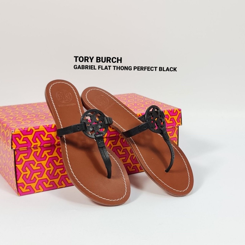 TB Gabriel flat thong perfect black