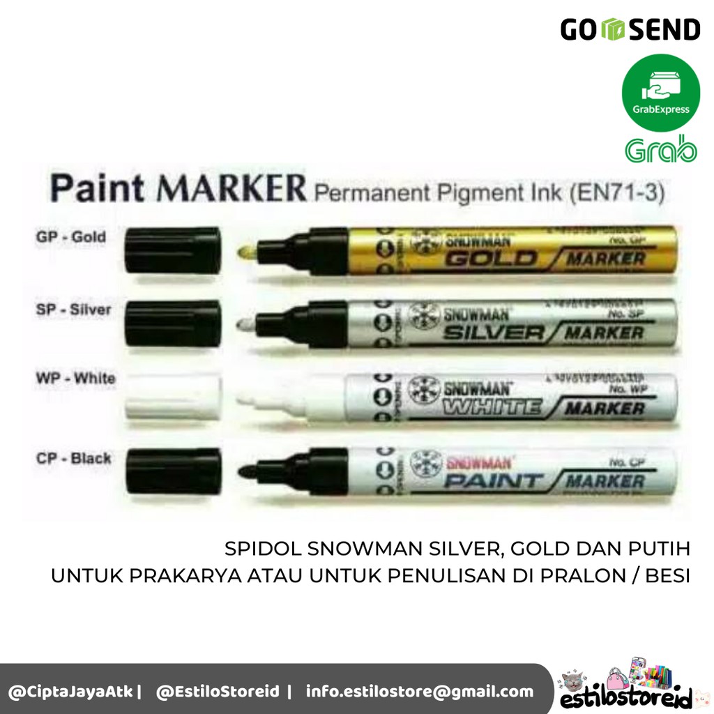 

SPIDOL SNOWMAN SILVER/SPIDOL GOLD /SPIDOL PUTIH UKURAN FINE MEDIUM