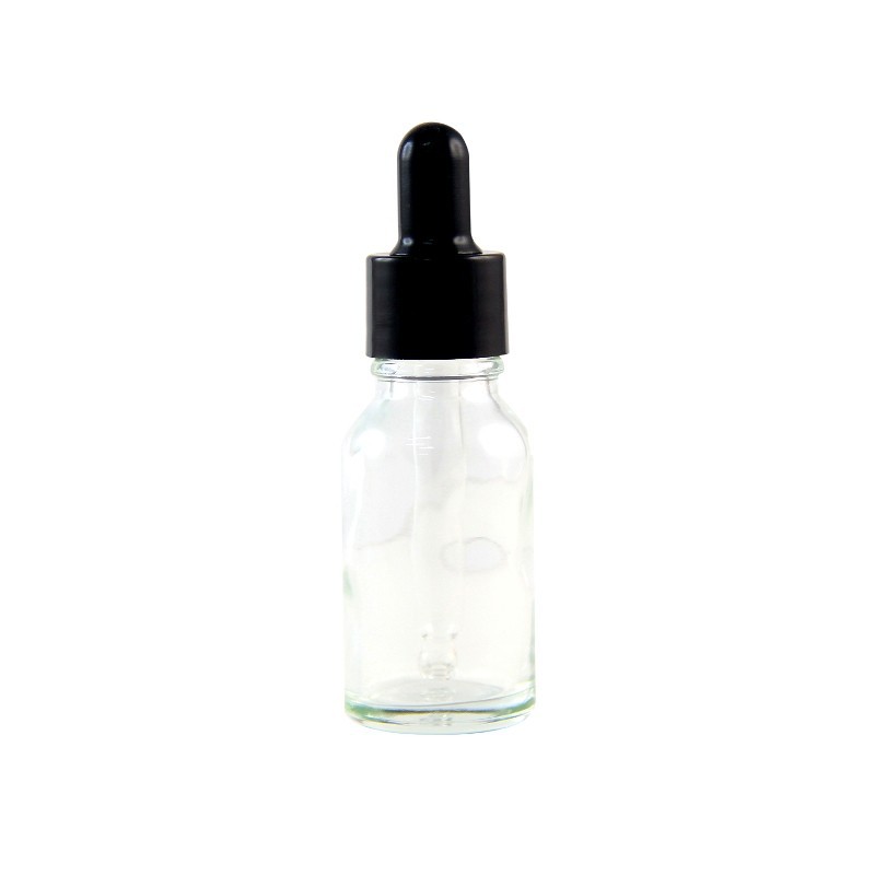 Promo Botol Pipet Kaca Tebal Warna Bening 15 ML - Botol Serum Kosmetik Murah Meriah