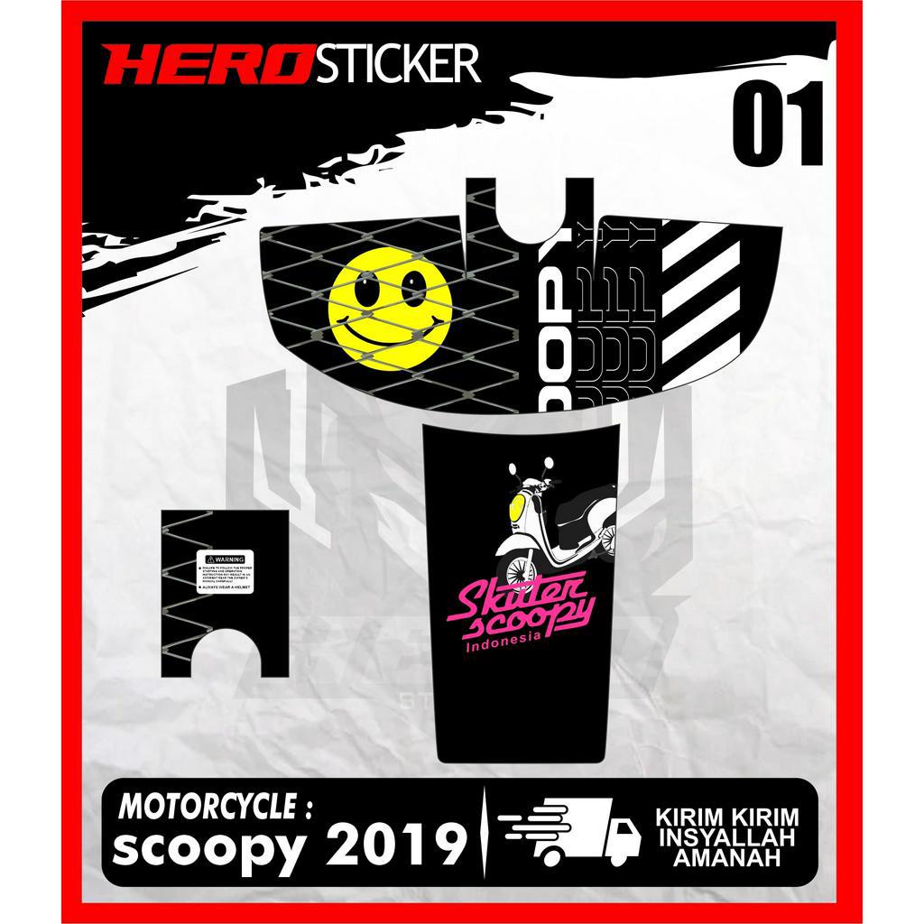 STICKER DASHBOARD TANKPAD DECKPAD SCOOPY 2019-STICKER TANKPAD SCOOPY 2019 MOTIF