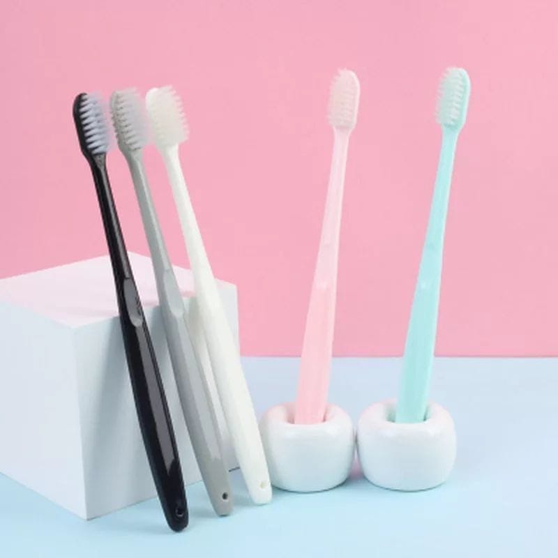 Sikat Gigi SET 10pcs Arang Putih Eco Friendly Travel Tooth Brush Kepala Kecil Bulu Lembut Sensitif Sensitive