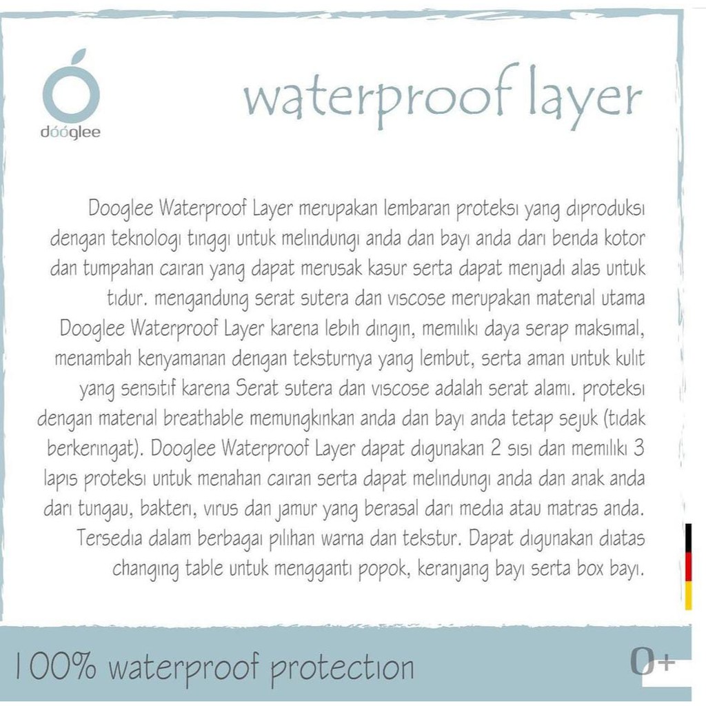 DOOGLE WATERPROOF LAYER/ PERLAK / PERLAK BAYI / PERLAK TIDUR BAYI