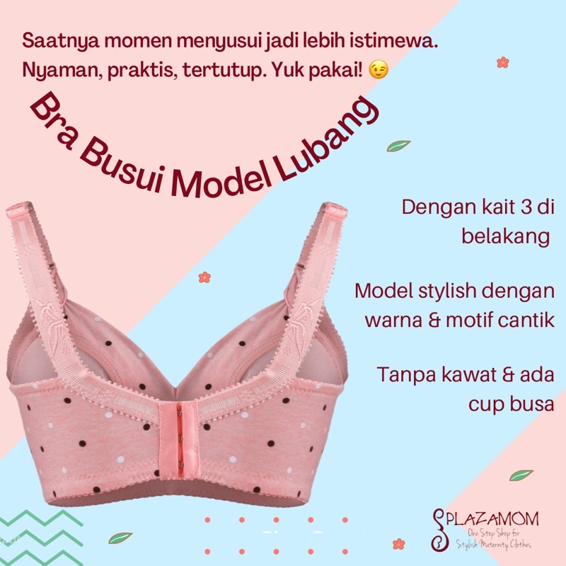 Bra menyusui / BH busui Bukaan Cup Samping Model Dalam Lubang Tanpa Kawat Nyaman Stylish - PBH304M