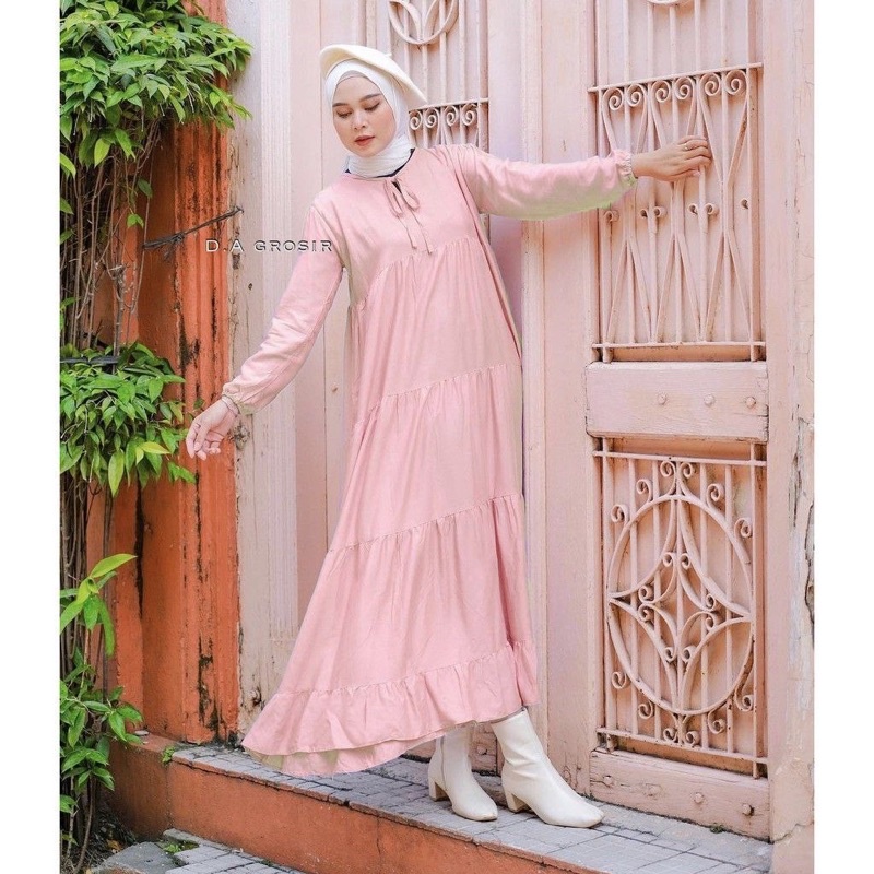 BISA COD | SOJIN MIDI DRESS RAYON PREMIUM SAFINA MIDI RAYON TERBEST SELLER OOTD SELEBGRAM FASHION WA