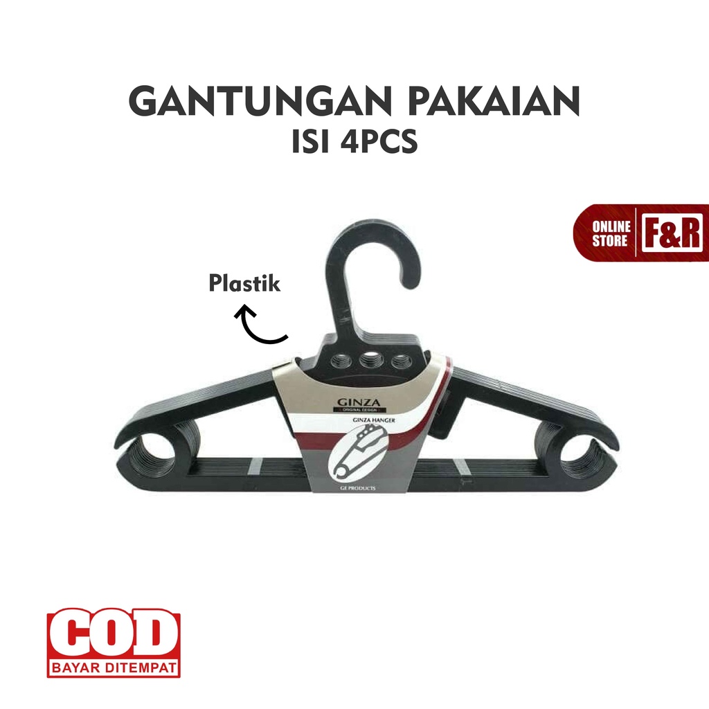 Gantungan Baju Plastik Hanger Baju Plastik Hanger Gantungan Pakaian Isi 4 pcs