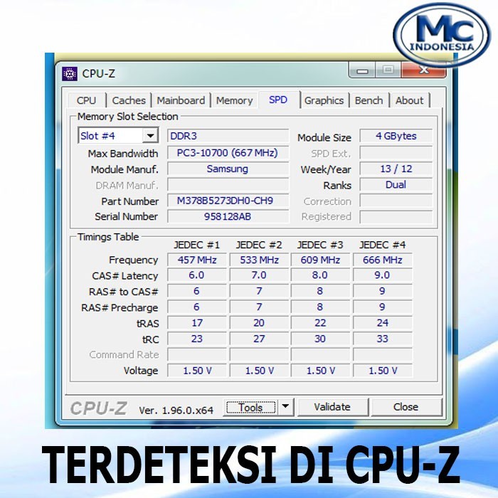 RAM Laptop DDR3 2GB PC-10600 Campur