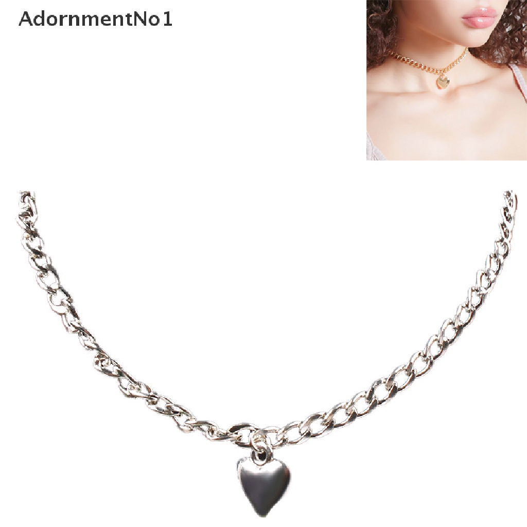 (AdornmentNo1) Kalung Choker Rantai Pendan Gembok Hati Gaya Punk Untuk Wanita