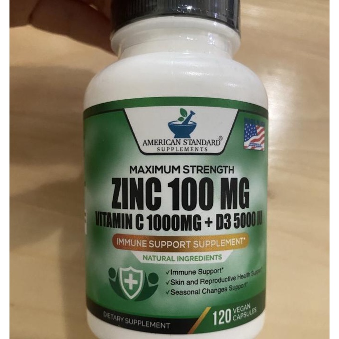 Dr-Elva Zinc 100 mg vitamin c 1000mg d3 5000iu american standard