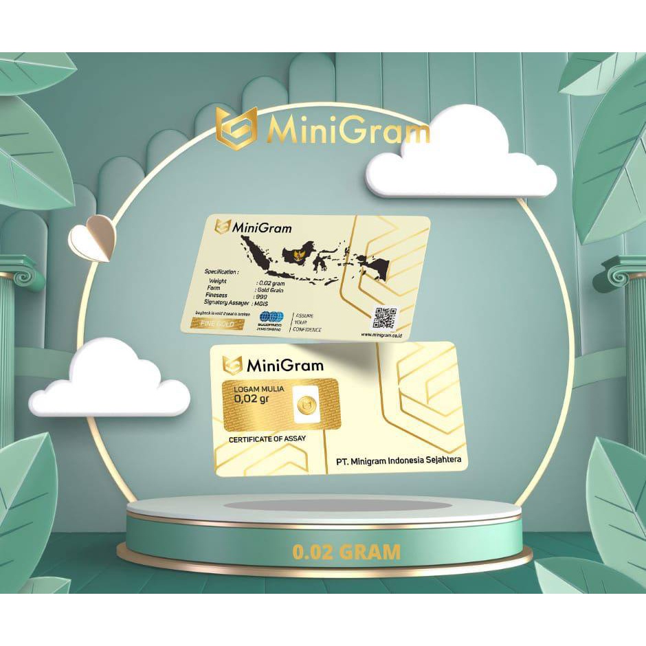 TAO Distributor Agen Resmi MINIGRAM Logam Mulia Emas Murni 24k Sertifikat Resmi 0.02 gram