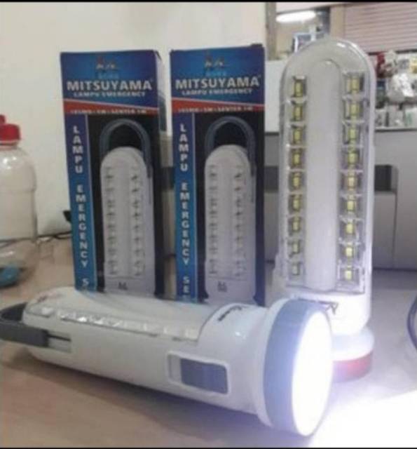 Lampu Emergency MS-6032 // Senter LED 18 SMD + 5 W + SENTER 1 W Mitsuyama Bisa COD