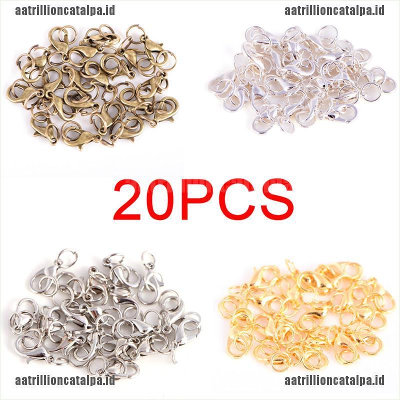 20pcs / Set Kait Lobster Bahan Alloy Untuk Membuat Perhiasan Kalung DIY