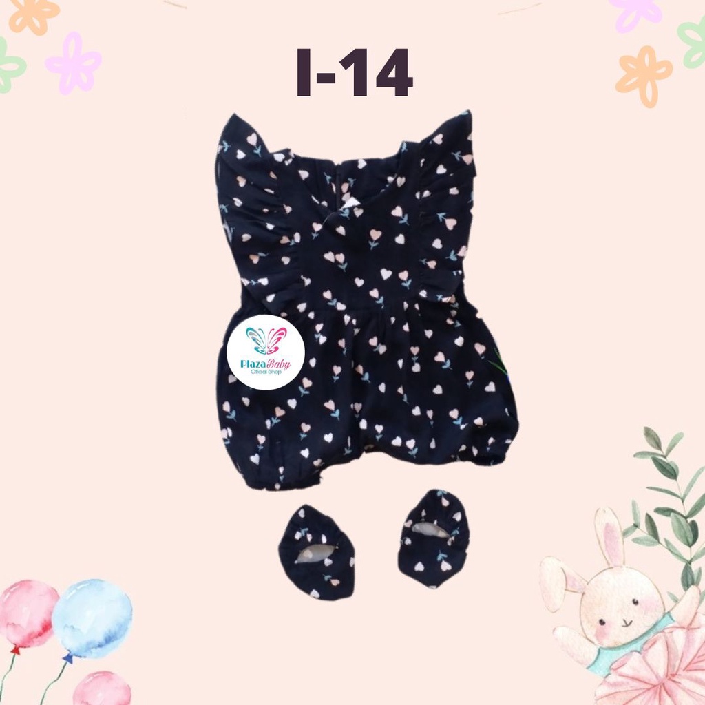 PROMO 7.7 plazababyku  JUMPSUIT ZEELAA setelan anak perempuan jumper bayi motif bunga lucu free sarung kaki PART2 BUBIBEE