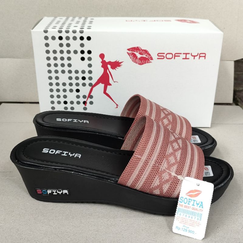 SANDAL WEDGES IMPORT WANITA SOFIYA RAJUT