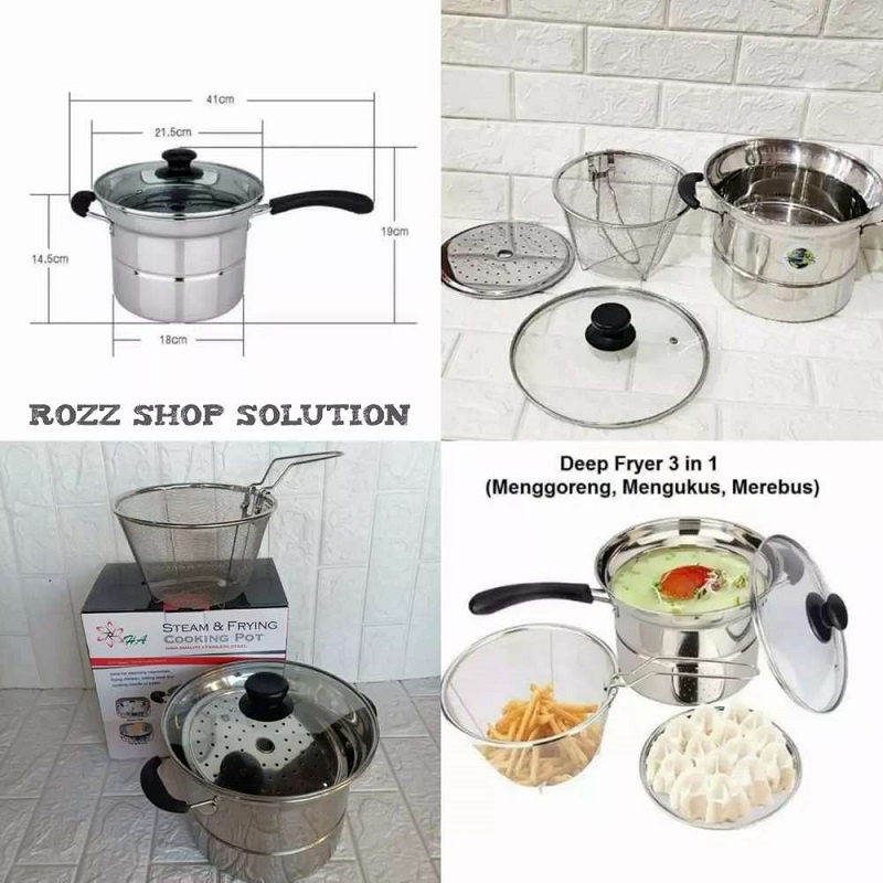 STEAM &amp; FRYING COOKING POT 22CM