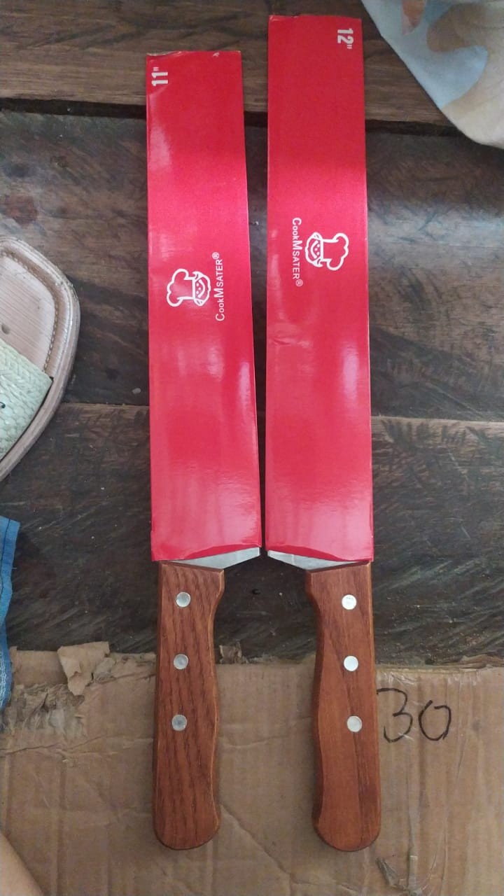 Cookmaster Pisau Dapur Stainless Gagang Kayu Kitchen Cooking Knife Pemotong