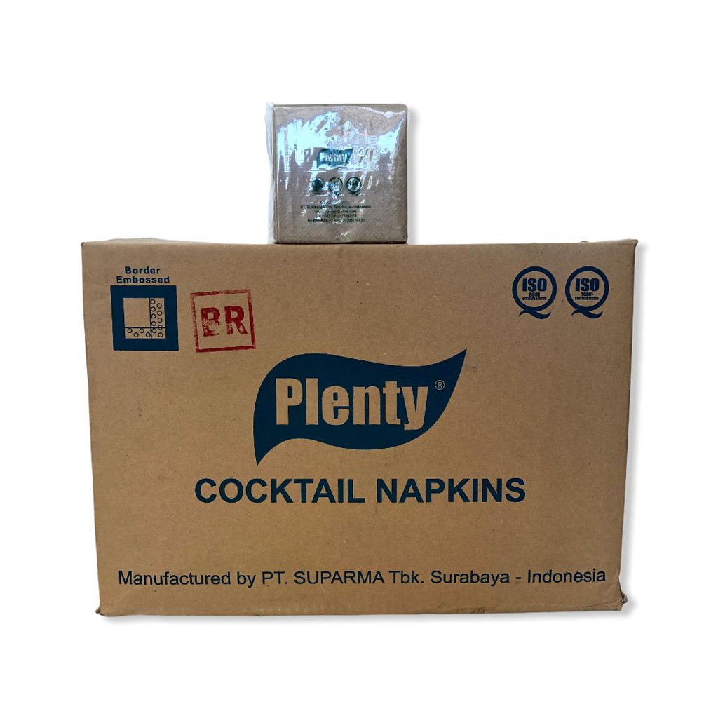 TISSUE PLENTY Cocktail Napkins 1 ply Coklat & Putih - Tisu Diner Plenty Coklat - Tisu Cocktail Warna