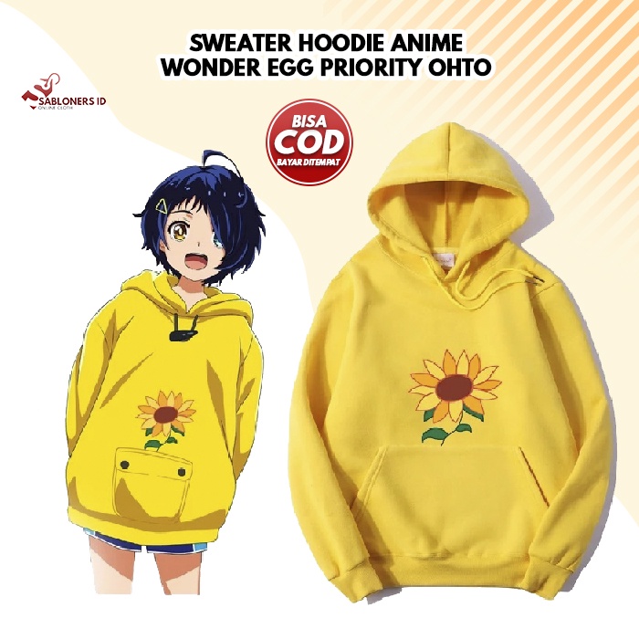 Baju Pakaian Sweater Hoodie Hodie Wanita Anime Jepang Japan Wonder Egg Priority Ohto Premium Cotton 