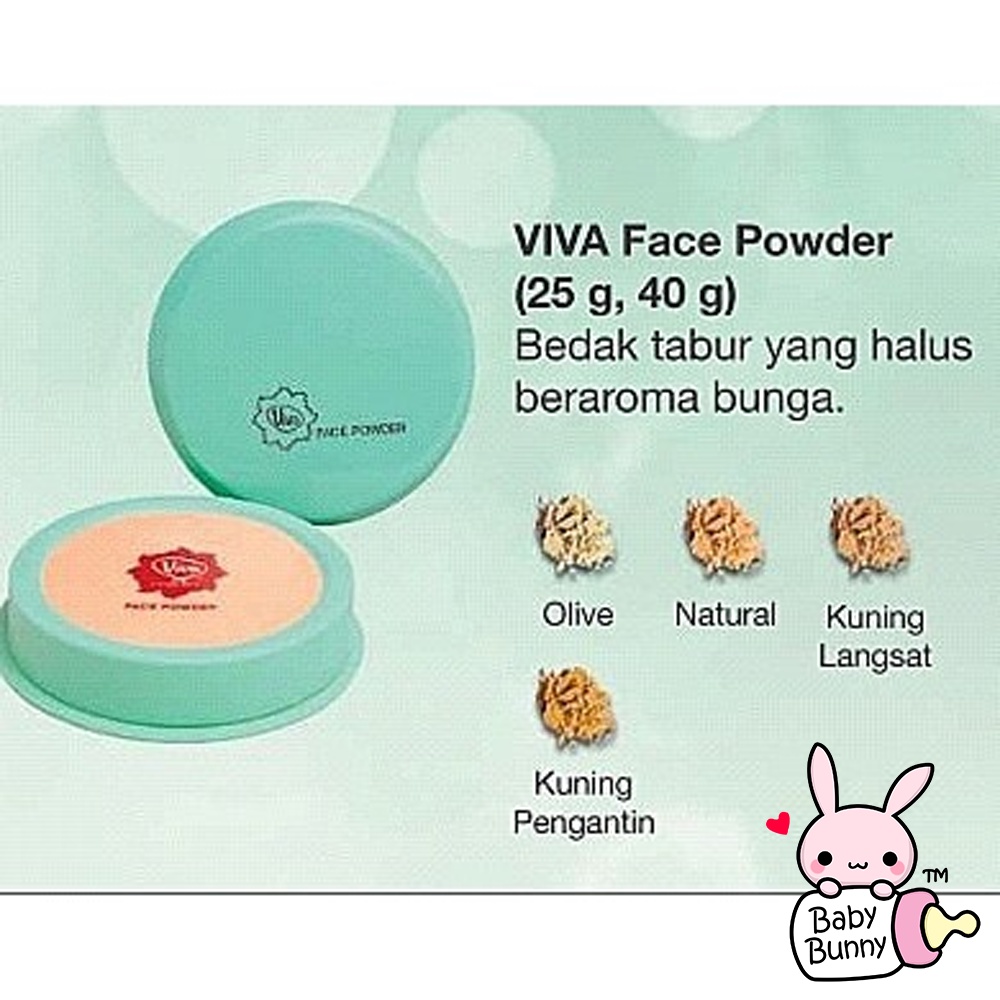 ❤ BELIA ❤ VIVA Face Powder Bedak Doos Hijau Tabur 25g