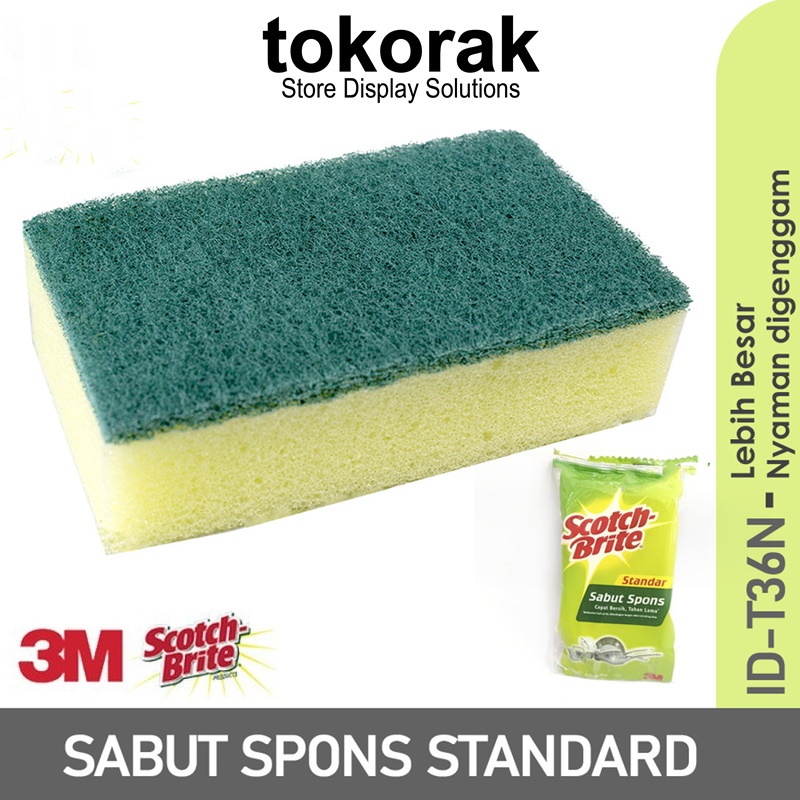 SCOTCH BRITE 3M SABUT SPONS CUCI PIRING STANDAR ID- T36N - TAPAS BUSA