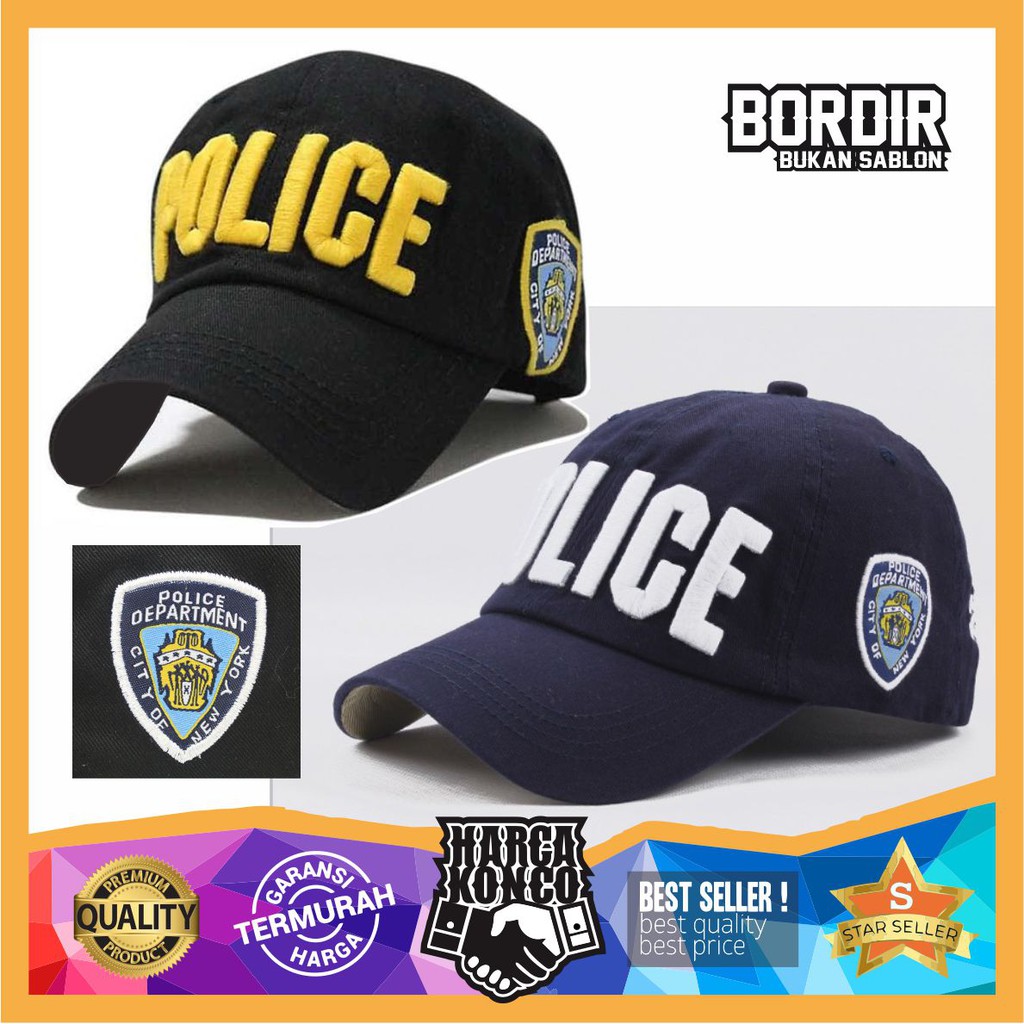 Topi BORDIR Baseball Tebal POLICE Polisi NYPD Premium Bisbol harga Konco Grosir Murah PROMO Diskon