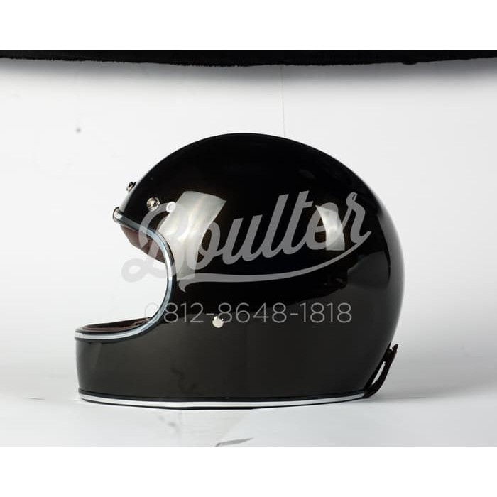 Boulter FF Gringo Helm Fullface - BLACK GLOSSY - Helmet Only - SIZE XL