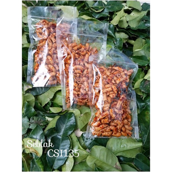 

seblak makaroni bantet extra daun Jeruk pedas gurih isi 100gram