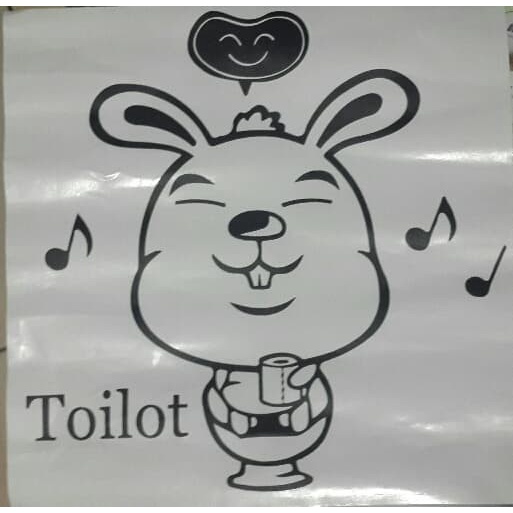 Toilet Sticker - Stiker Toilet Motif Singing Rabbit