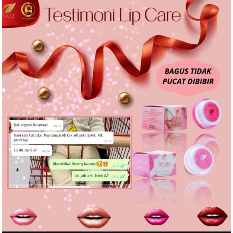 LIP CARE SR12 CHERRY / PENCERAH BIBIR HITAM / PELEMBAB BIBIR / LIP BALM ANAK SEKOLAH / PEMERAH BIBIR PERMANEN