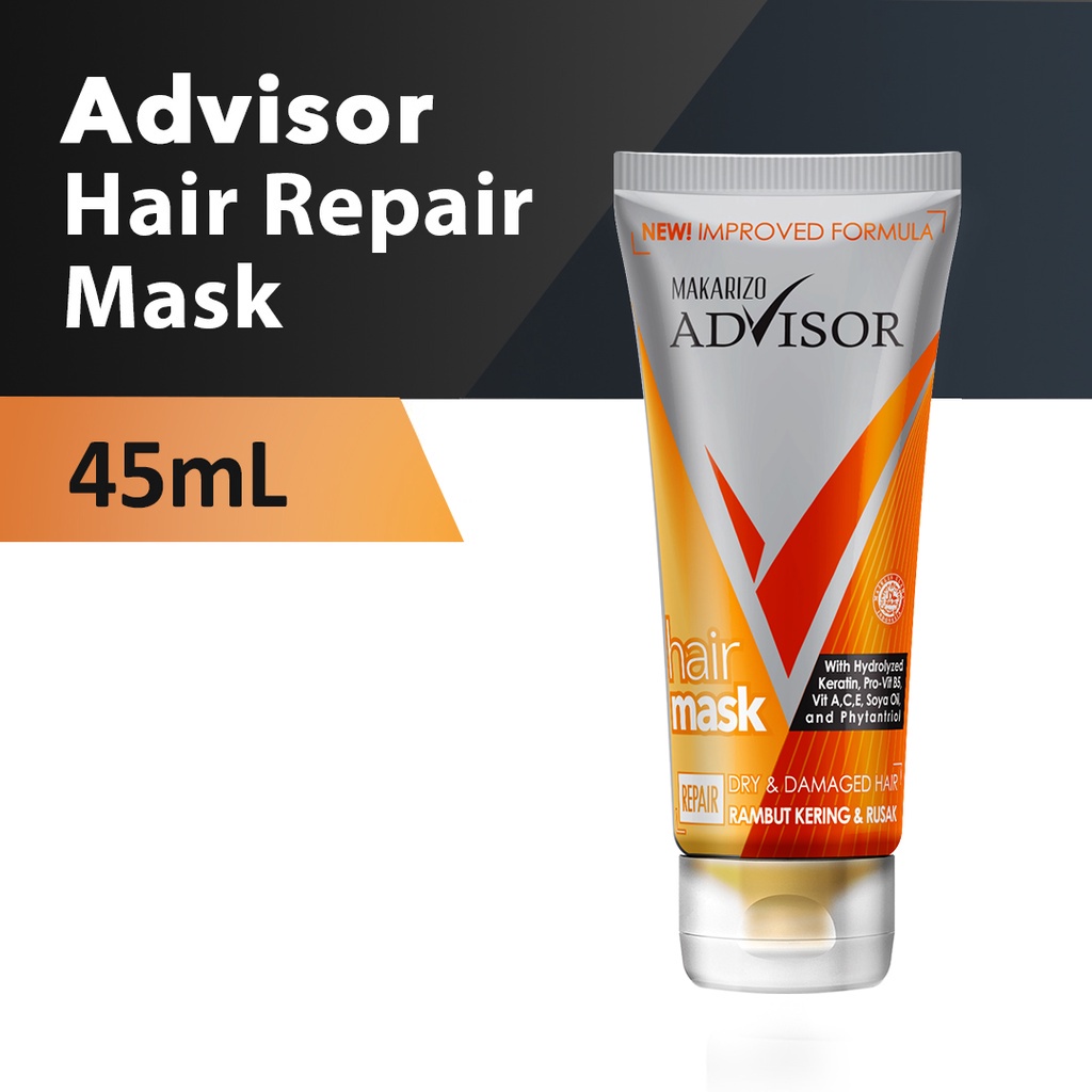 Makarizo Advisor Hair Repair Mask 15ml Sachet/45ml Tube - Perawatan Rambut Rusak Original BPOM