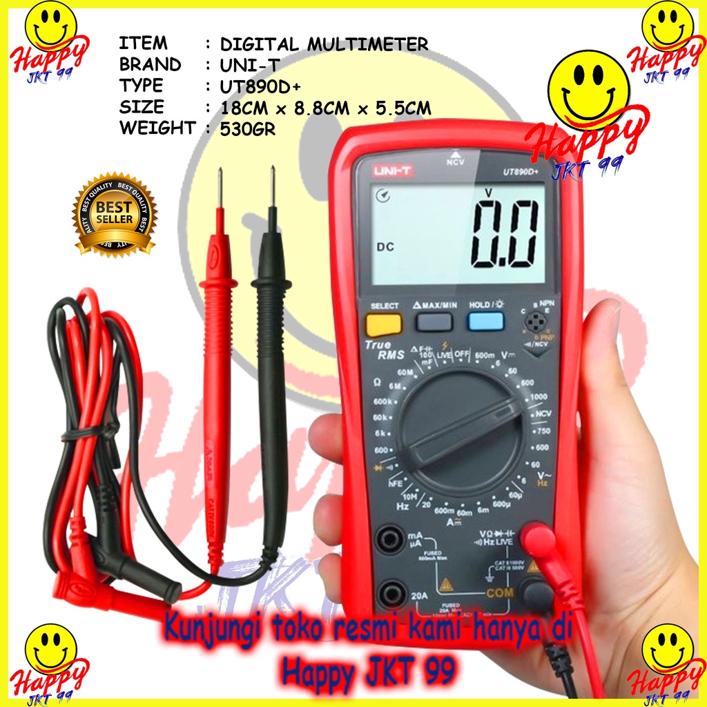 MULTITESTER MULTIMETER AVOMETER TESTER DIGITAL UNI-T UT890D+ UT890 D UT 890D 890