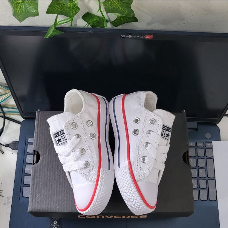 Sepatu anak laki dan sepatu anak perempuan converse all Star warna putih low america