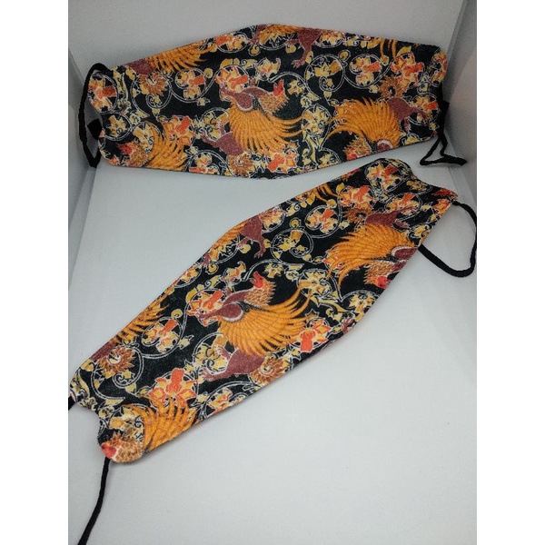 MASKER KF 94 4PLY, MOTIF BUNGA DAN BATIK, EARLOOP, ISI 10 PLY