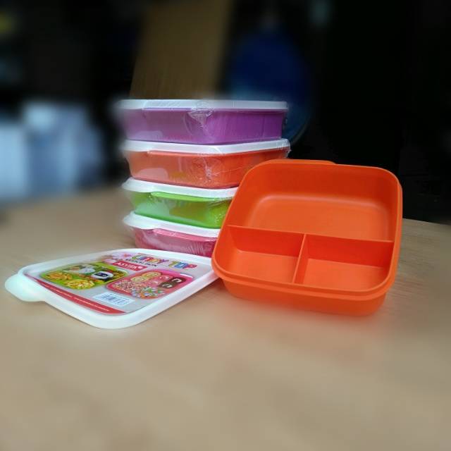 Lindy top lunch box asvita wadah makan sekat 3