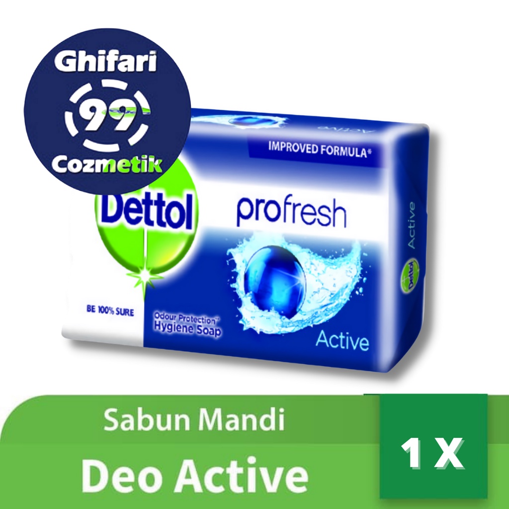 Dettol Bar Soap Profresh Active 105 gram isi 1 - Sabun Batang