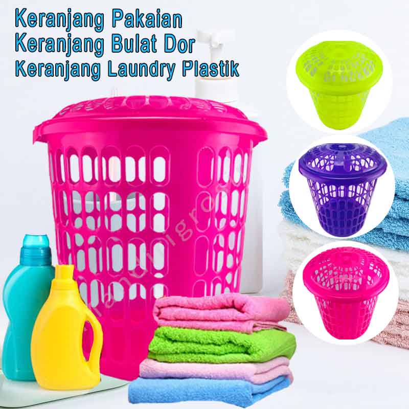 Keranjang Bulat Dor Laundry *Keranjang Baju * Keranjang Plastik * Serbaguna