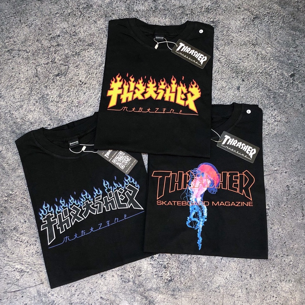 KAOS THRASHER / THRASHER TEE / TSHIRT THRASHER - FULLTAG & LABEL