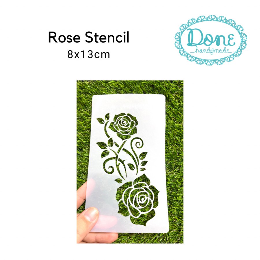 Stencils rose texture sheet lembar motif dinding clay motif mawar decoupage scrapbooking donehandymade done handymade jual bahan kerajinan tangan