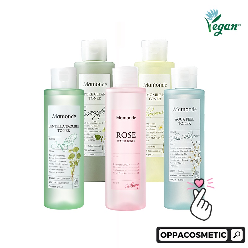 Mamonde Rose Water Toner 250ml/Chamomile Toner/Pore Clean Toner/Aqua Peel/Centella Trouble Toner