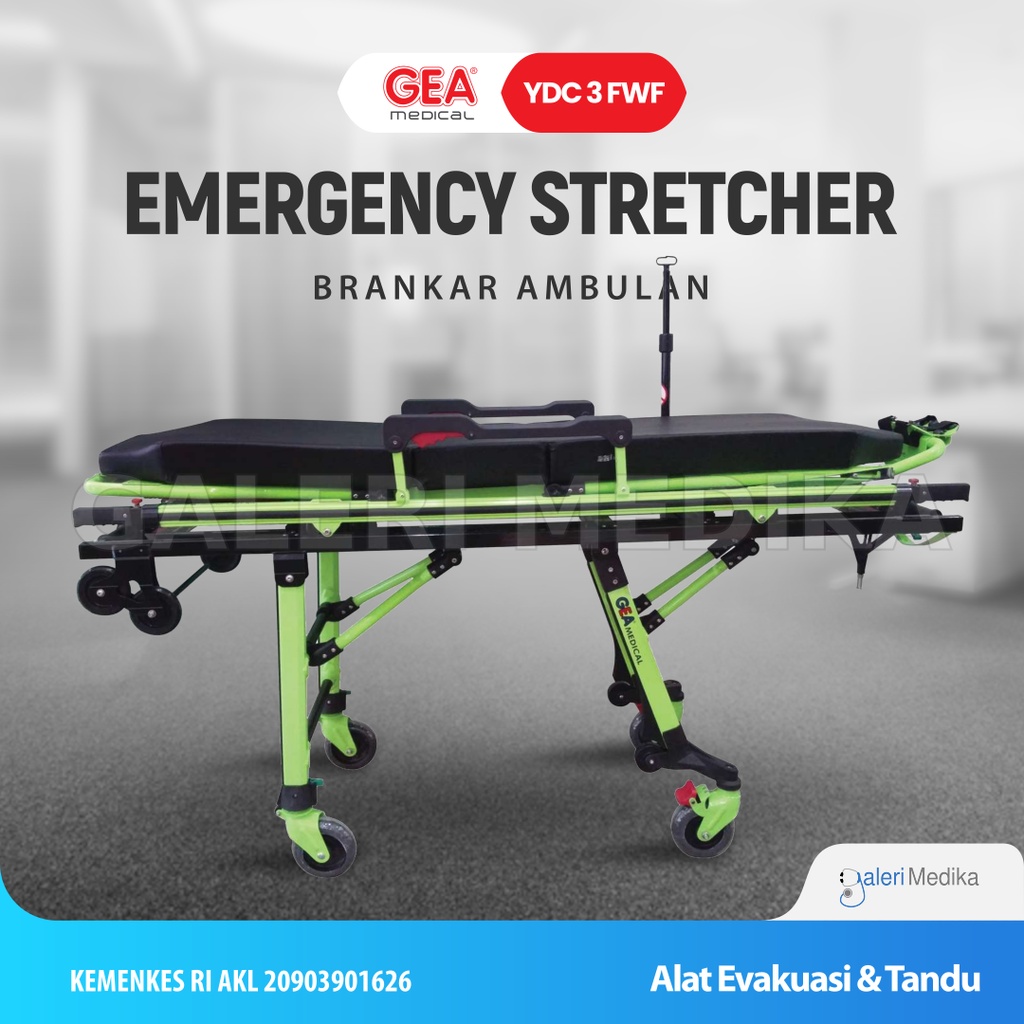 Brankar Ambulan GEA YDC 3 FWF / YDC3FWF / YDC-3FWF Stretcher Darurat Otomatis