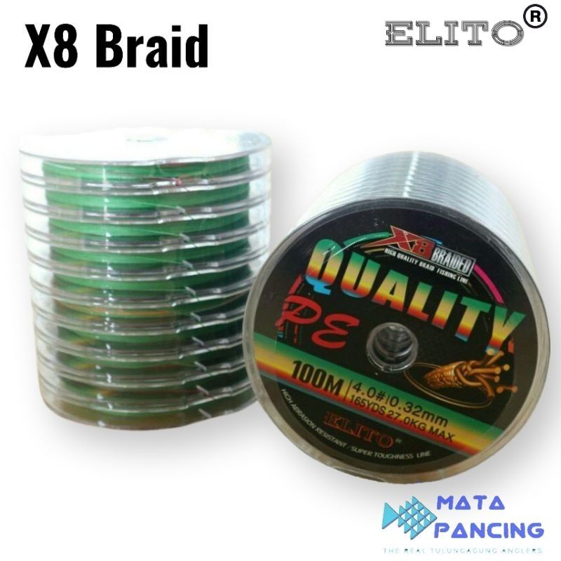 Benang pancing pe elito quality x8 multicolour  100m connecting